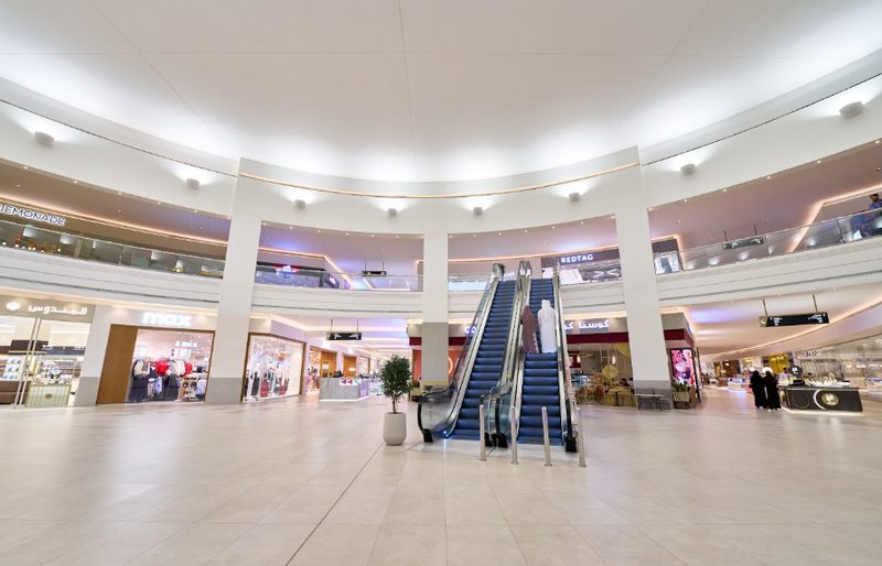 A refreshed atrium with new escalators and lighting inside Arabian Center