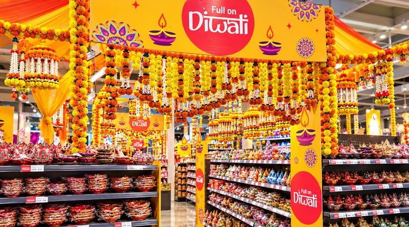 A Diwali display of sweets and gift boxes at Choithrams