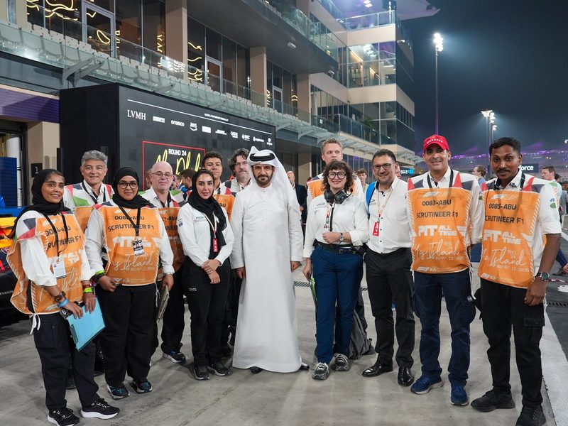 FIA President Mohammed Ben Sulayem with motorsport volunteers and officials