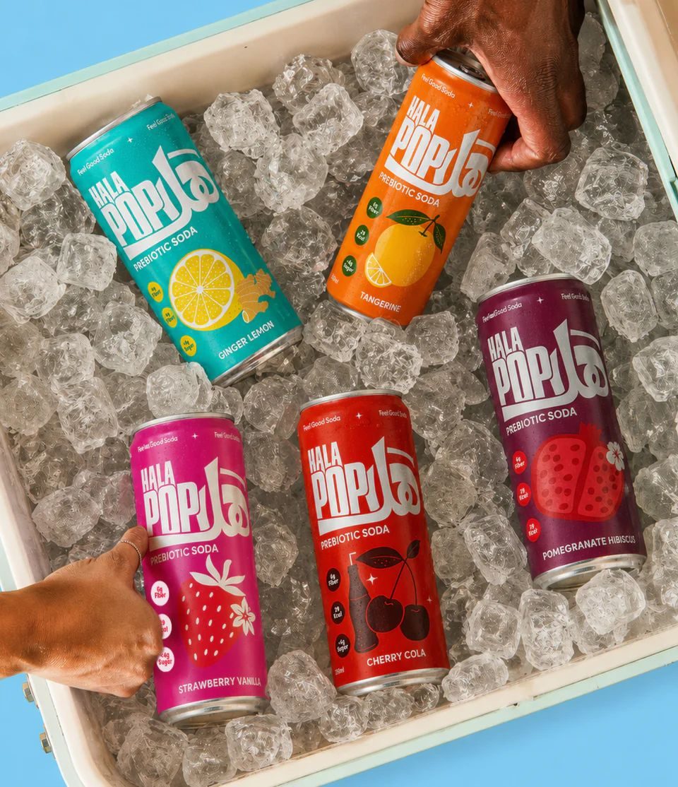 HalaPop cans on ice